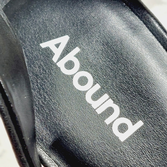 New Abound Tracy Black Faux Leather Block Heel Retro Platform Sandals A40 - Picture 10 of 14